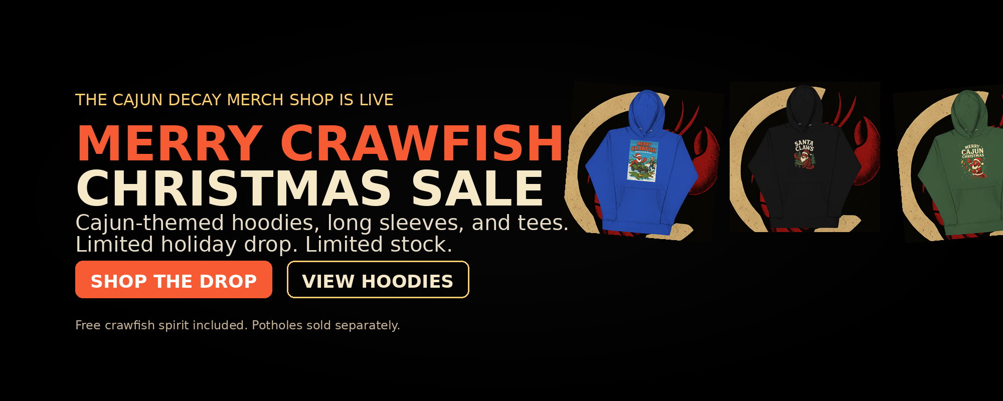 Cajun Decay Christmas Merch Banner