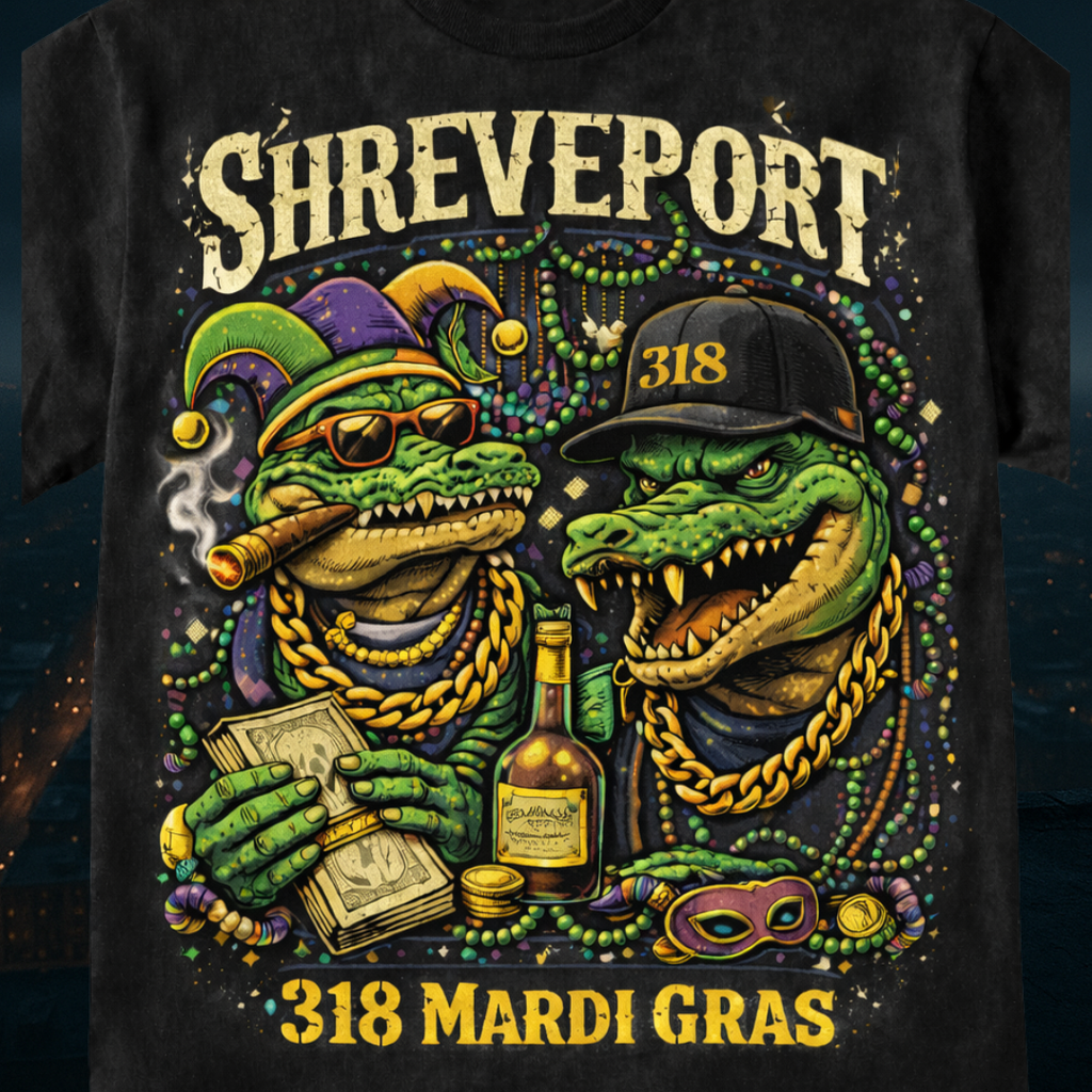 318 Mardi Gras Gators Tee – Shreveport Edition