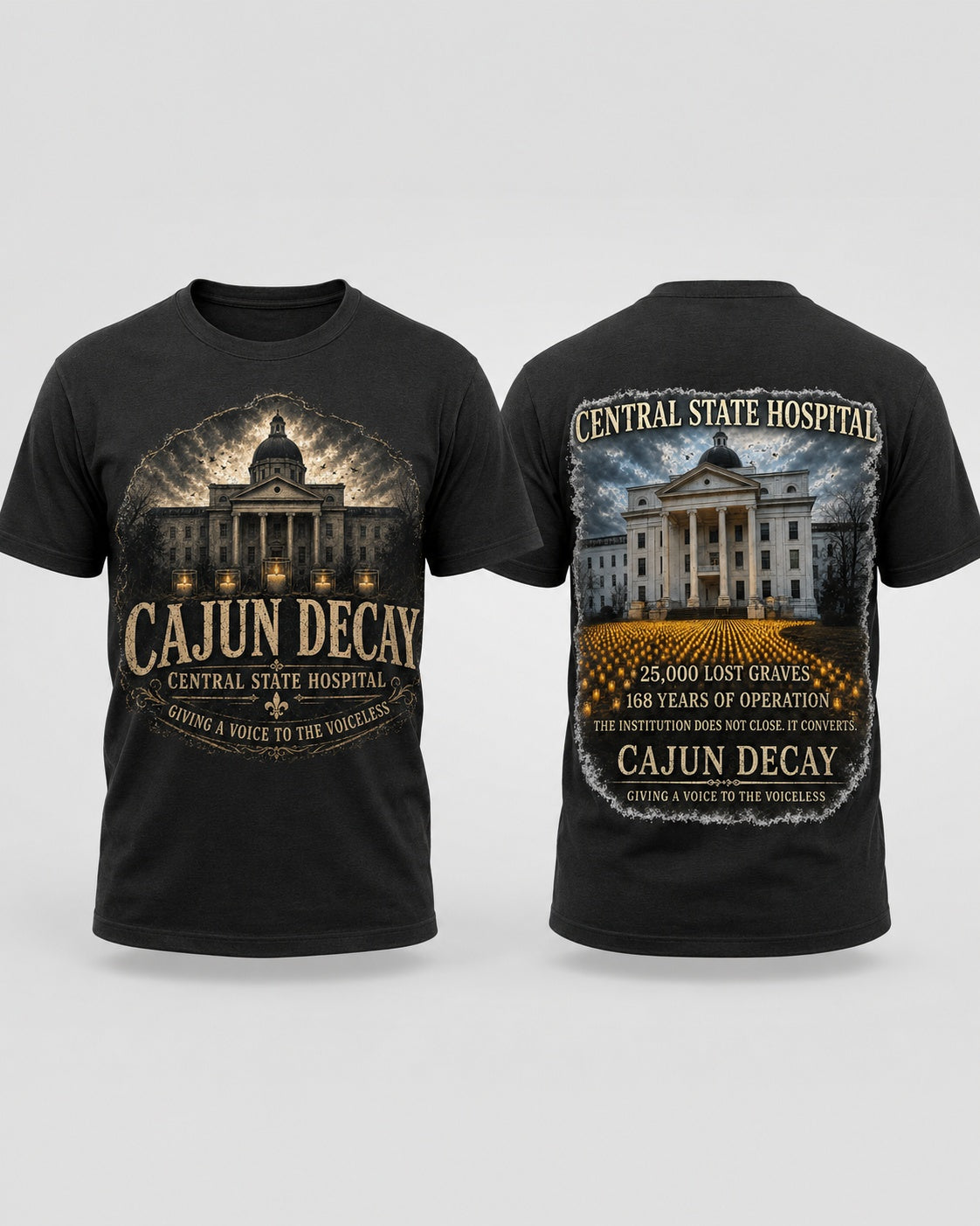 Cajun Decay – Central State Hospital Unisex Tee ("Voice for the Voiceless")